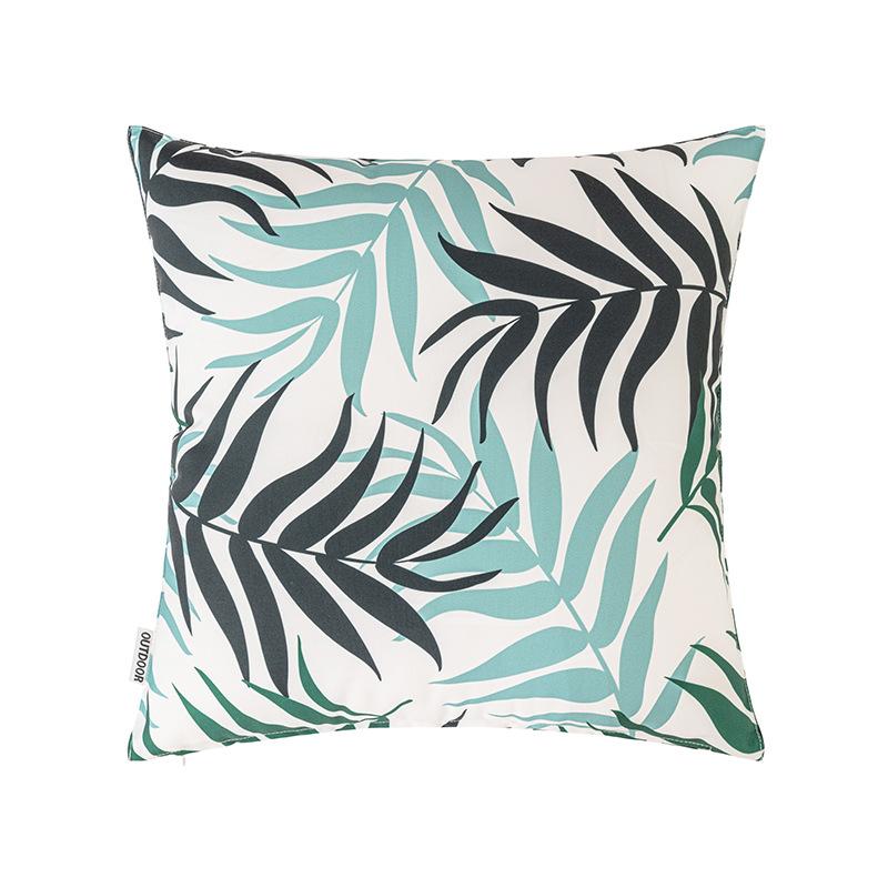 Kleine und frische Outdoor-Druck-Kissenhülle Sanwei Sonnenblumenblatt Lendenkissen Garten Hof Sofa Stuhl Dekoration Wasserdichte Kissenhülle