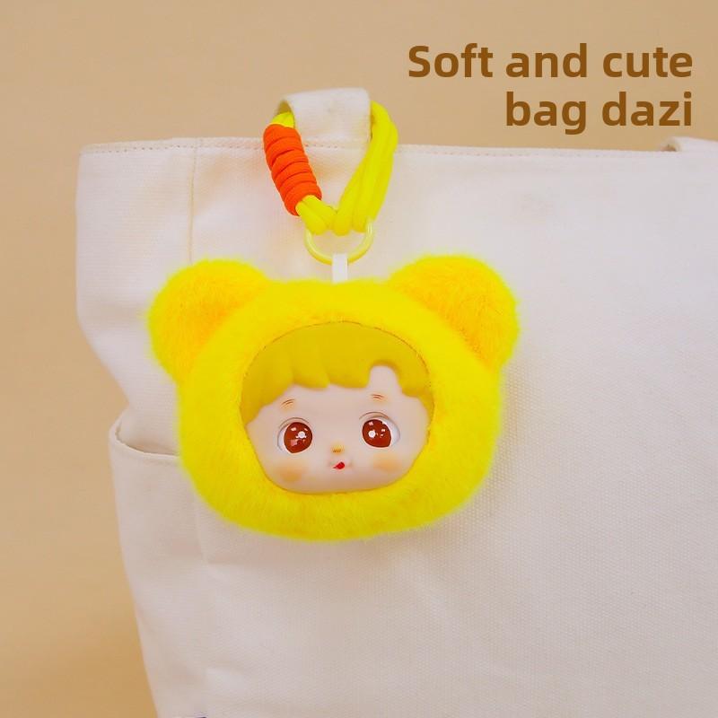 Cute Bear Doll Head Plush Keychain Toy Backpack Accessory Gift Birthday