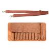 Premium PU Leather 10 Compartment Cutter Roll Case For Woodworking And Sculpting Tool Lightweight Sturdy Organizers