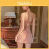Silk Velvet Sleep Dress With Vneck And Backless Design For Women