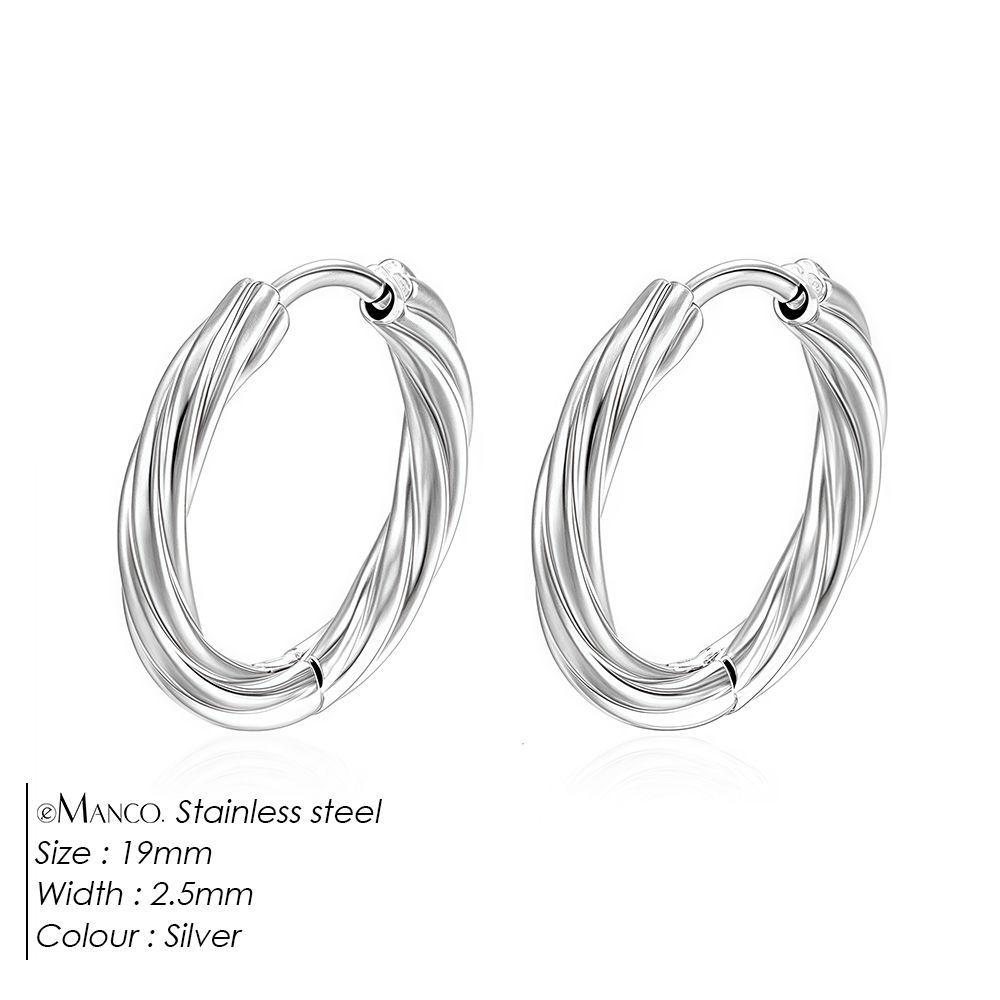 

eManco Titanium Stainless Steel Starry Sky Ear Cuffs - Stylish, High-End, Simple Hammered Design for Women Steel Color