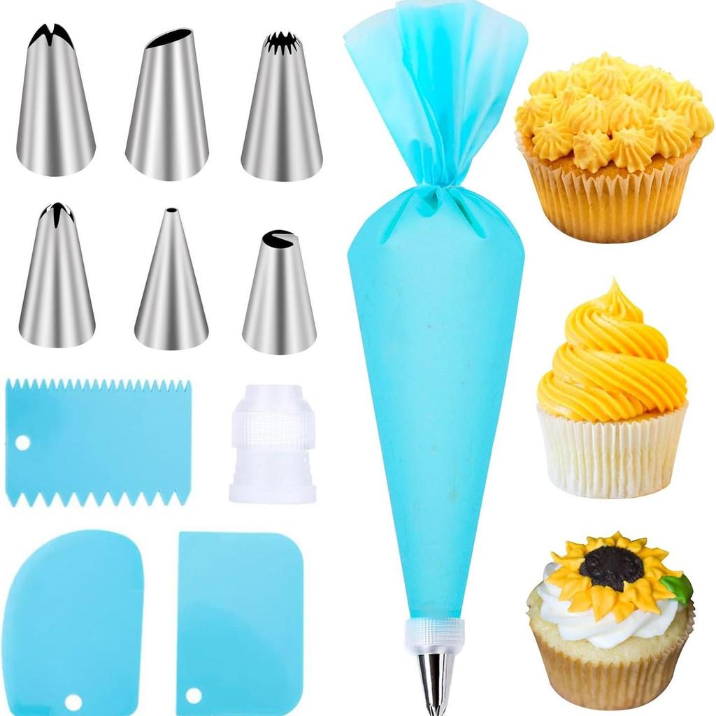 Set di Decorazione per Torte da 120 Pezzi: Sac à poche, Raschietto per crema, Attrezzi da forno
