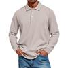 Men's Casual Style Solid Color Loose  Shirt Long-sleeved Top