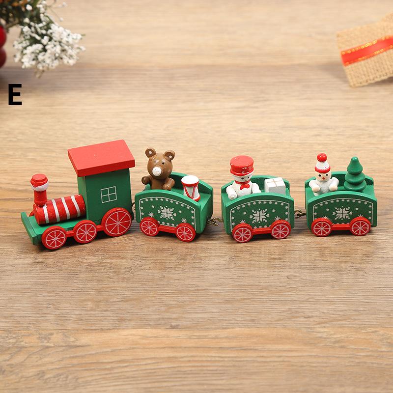 Wooden Train Decoration Home Santa Claus Christmas New Year Christmas Children Gifts Toys
