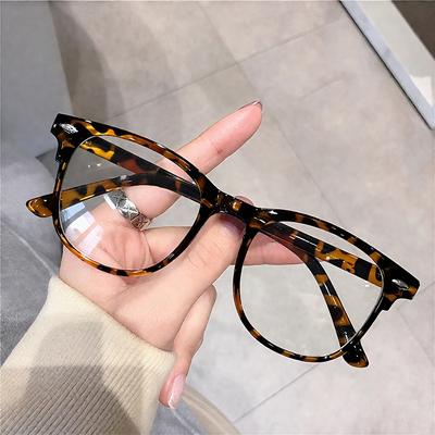 Mode Leopardenrahmen Brille Blaulichtfilter Klare Gläser Brillenfassungen Für Tägliche Büro Lese Leben Accessoires