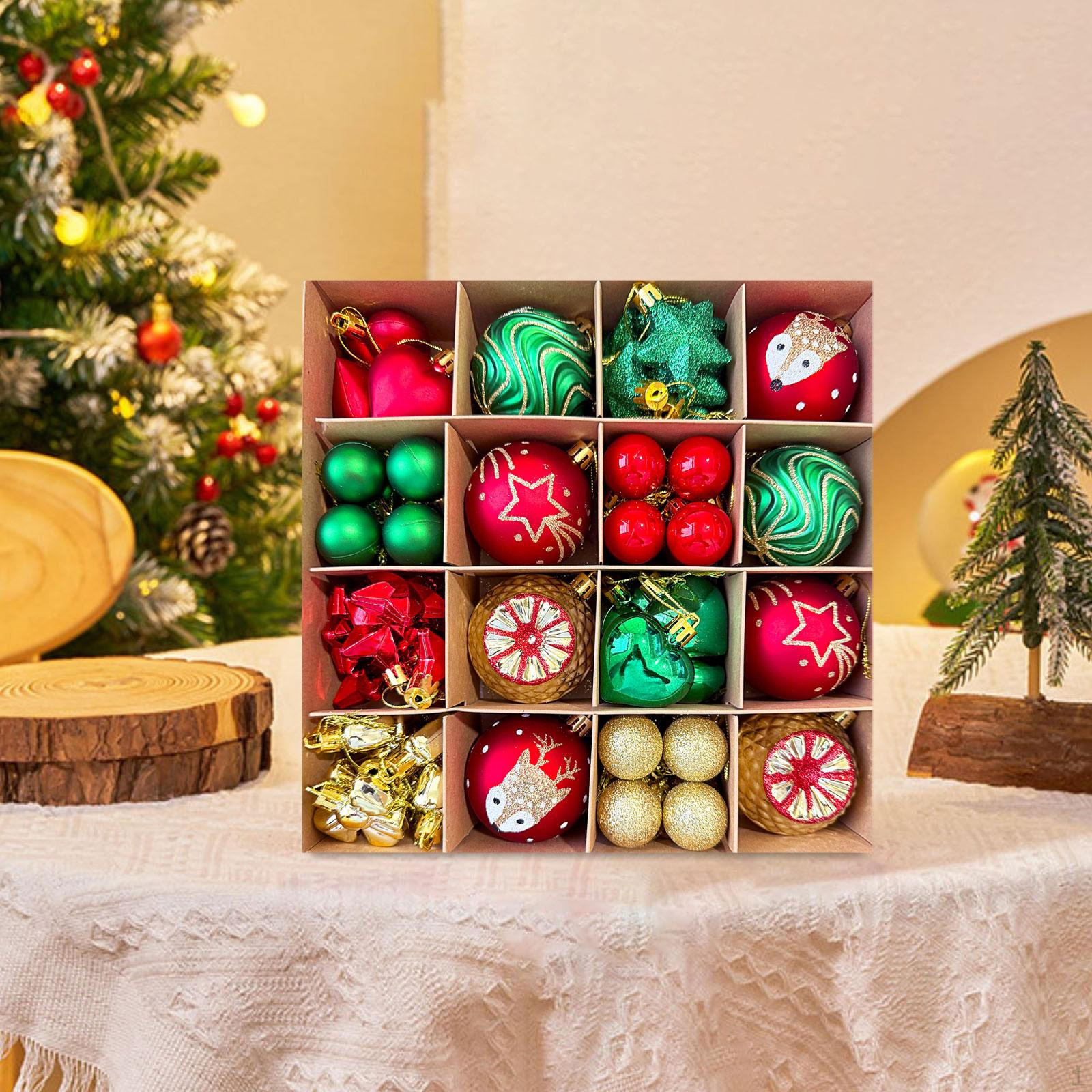 

64 Рождественских шара, Елочные украшения для подвешивания, Для использования в помещении и на улице Style F