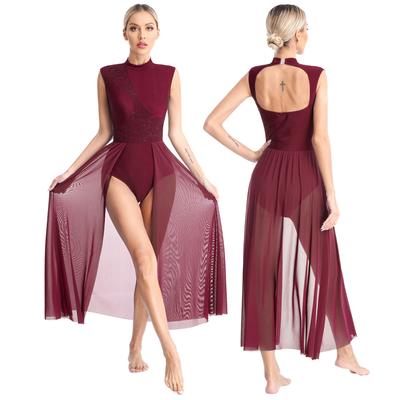Lyrical Dance Dress Contemporary Dance Costume Sequin Ballet Rhythmic Gymnastics Figure Skating Dress