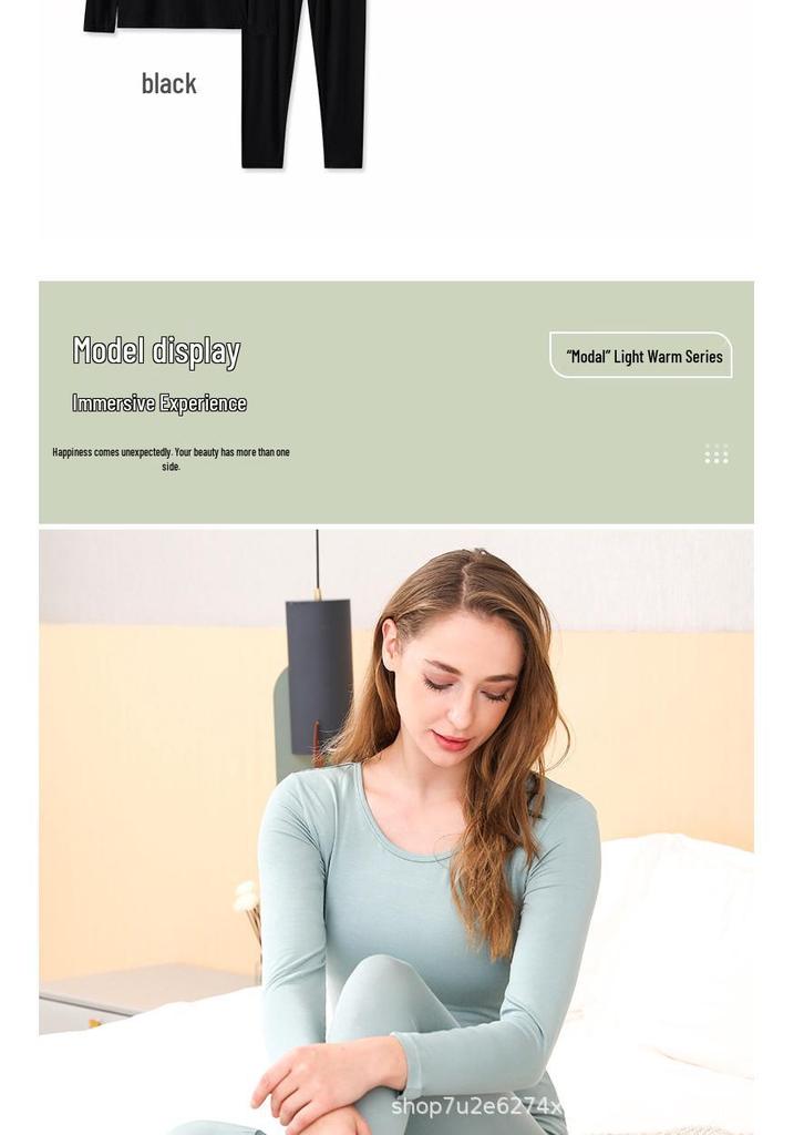 Women's Modal Thermal Underwear Set: Slim-Fit, Warm Base Layer for Autumn and Winter