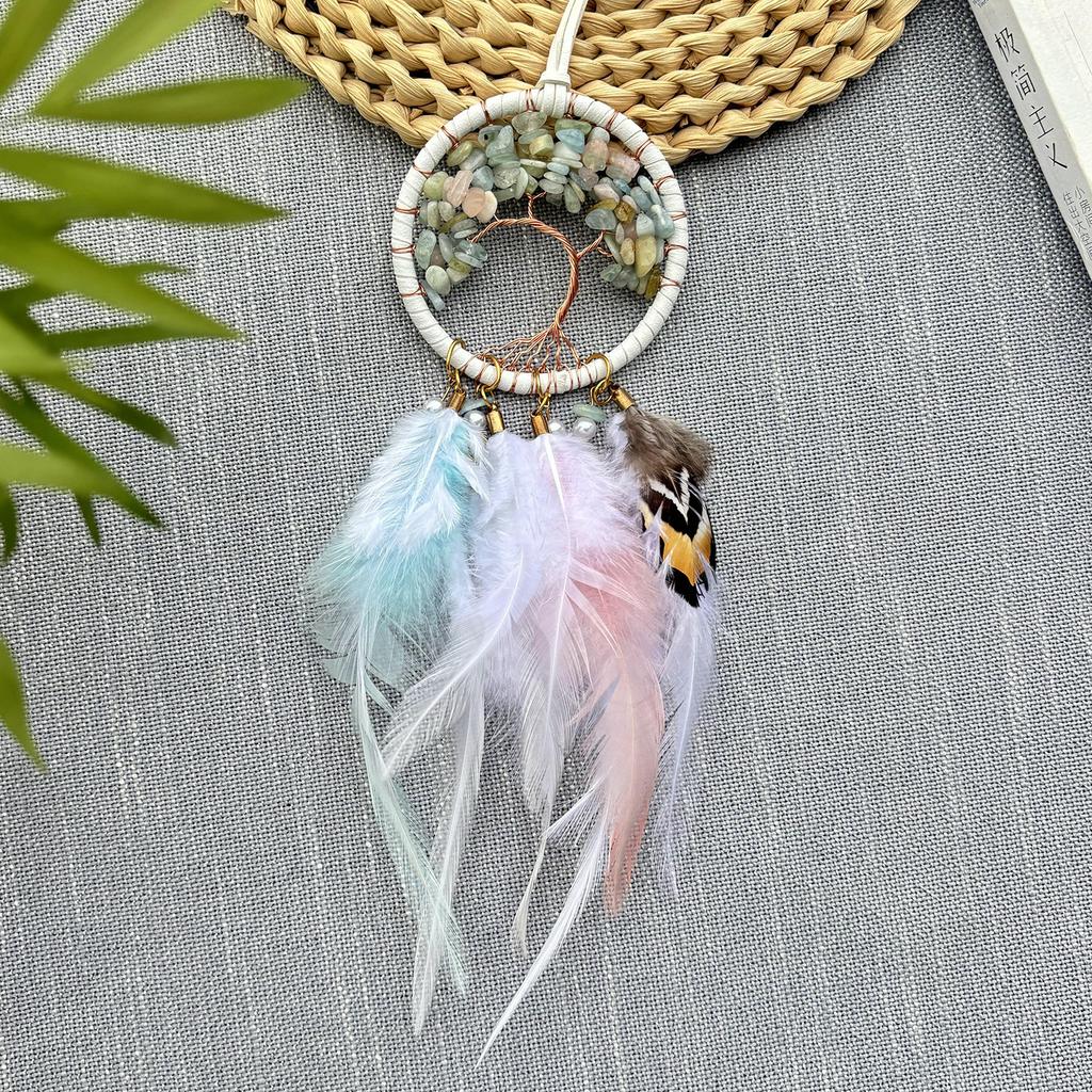 Home Decoration Crystal Stone Car Hanging Tree of Life Car Pendant Crafts Car Interior Decoration
