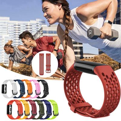 For  Charge 5 Strap Silicone Wristband Fitness Sports Breathable Replacement Wrist Band Watchstrap