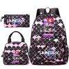 3Pcs/set Anime Cartoon Printed Backpack Handbag Pencil Case for Teenger Student Girl Boy Large Capacity Waterproof Bookbag