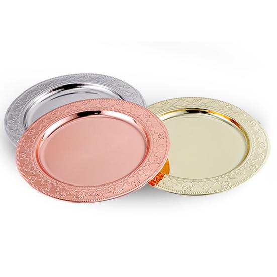Stackable Dinner Plate Mirror Polish Stainless Steel Western Steak Serving Dish Kitchen Gadget