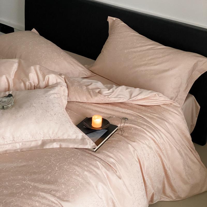 100 Long-Staple Cotton 4Pcs Set, High-End Jacquard Embroidery Bedding 4Pcs Set