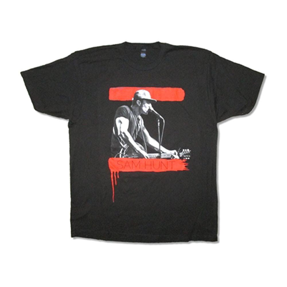 Men s Sam Hunt Red Drip 2015 Summer Tour T-shirt XX-Large Black S