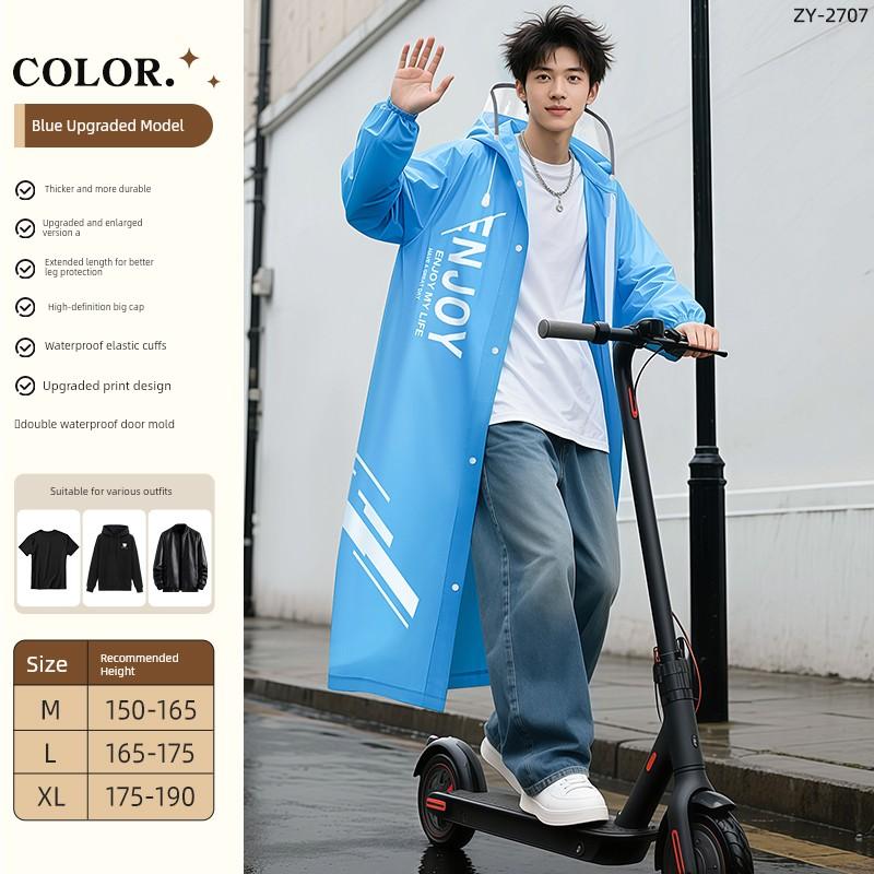 All-In-One Raincoat for Women, Long Style, Full-Body Storm-Proof, Adult Outdoor Poncho, Suitable for Electric Vehicles and Students Going to School