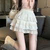 White Tutu Skirt A-line Elastic High Waist Mini Skirts Short Lace Cake Skirt Thin Summer Korean Goth Y2k Clothes