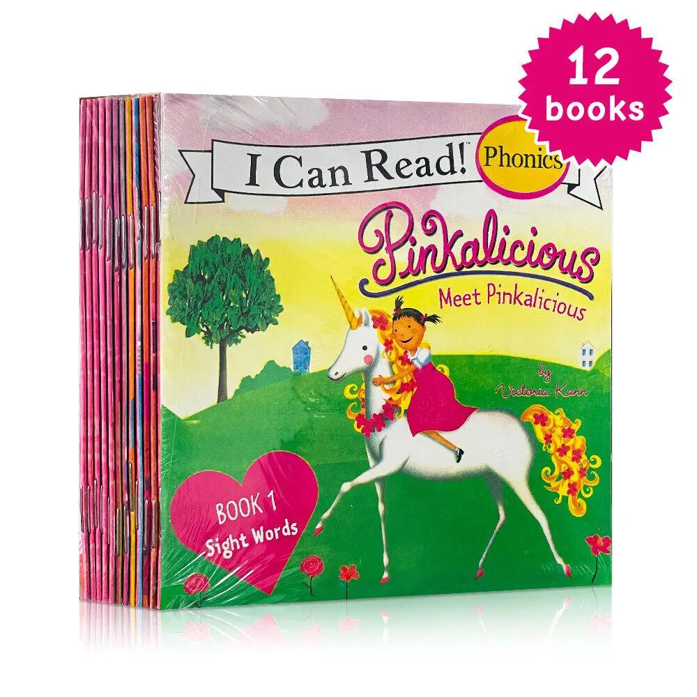 

12книг/набор I Can Read Phonics Pink Alicious Мои первые иллюстрированные книги на английском языке для детей, малышей, карманная книга с историями