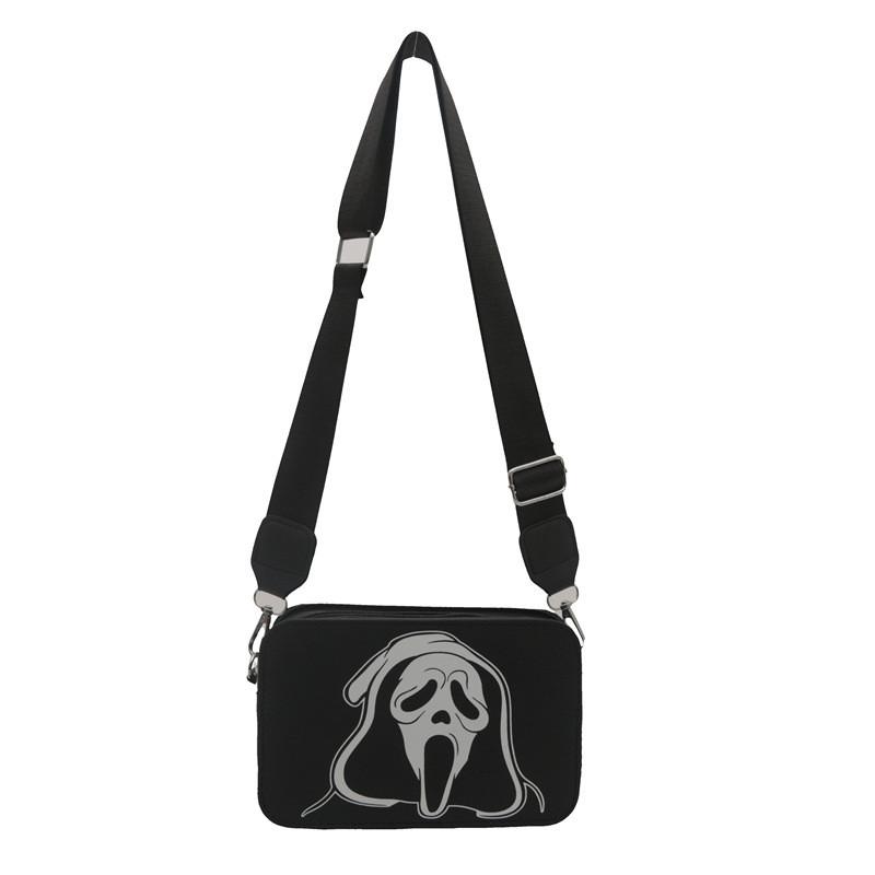 Sac à Bandoulière Crâne d'Halloween pour Femmes en Cuir PU Sacoche Décontractée Bandoulière avec Fermeture Éclair