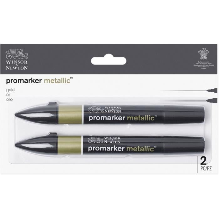 WINSOR & NEWTON Promarker - Coffret De 2 Marqueurs - Or