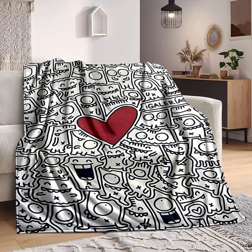 

1pc Monster Print Blanket Warm,Perfect for Camping And Travel, Making It a Great Gift for Any Season yy250904170 75x90cm