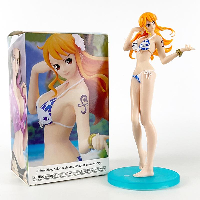 4 Types Anime ONE Piece Figurine Boa Hancock Nami Bathing PVC Action Figures Model Collection Dolls Toys Gifts