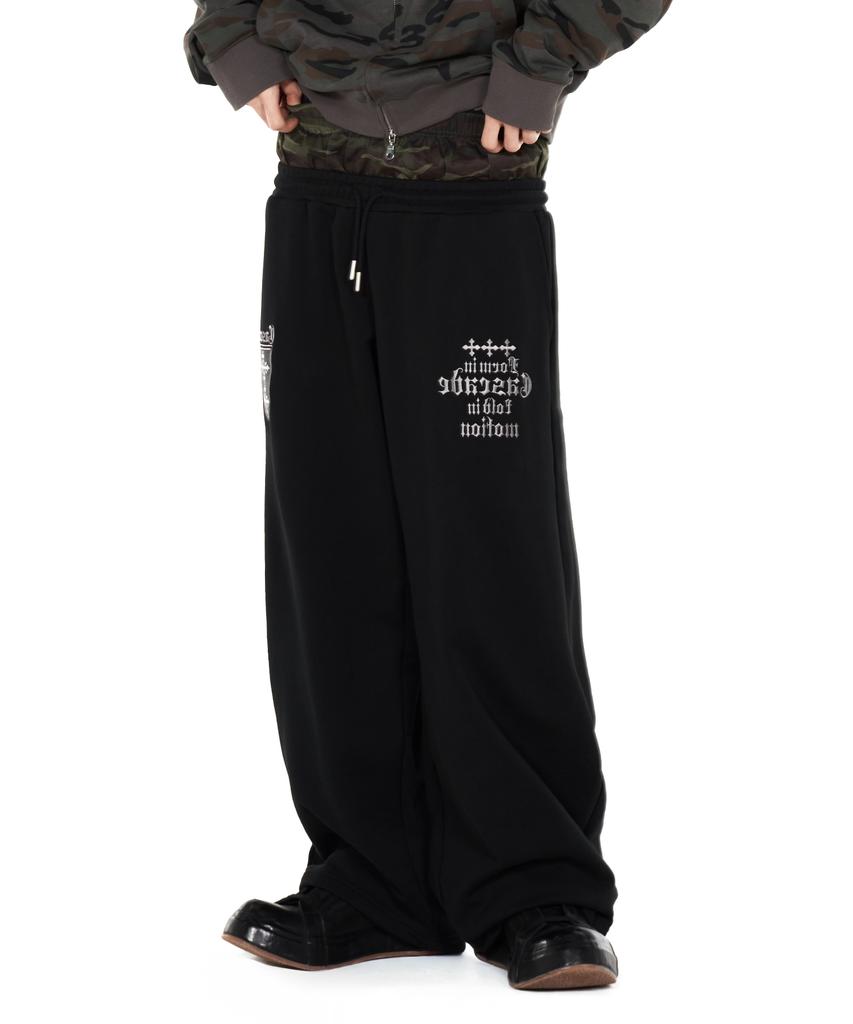 I Don'T Wanna Sell Cross Layered Sweat Pants Black