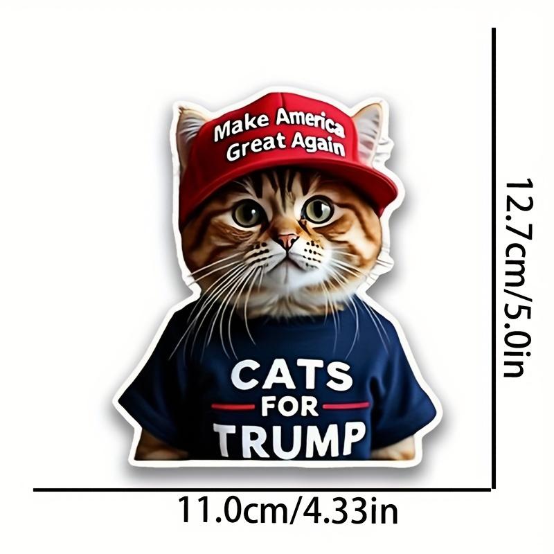 1pc Cartoon Cat for Trump Car Stickers Waterproof for Window Trunk Laptop Vinyl Decals Scratches Cover Funny Auto Decoration