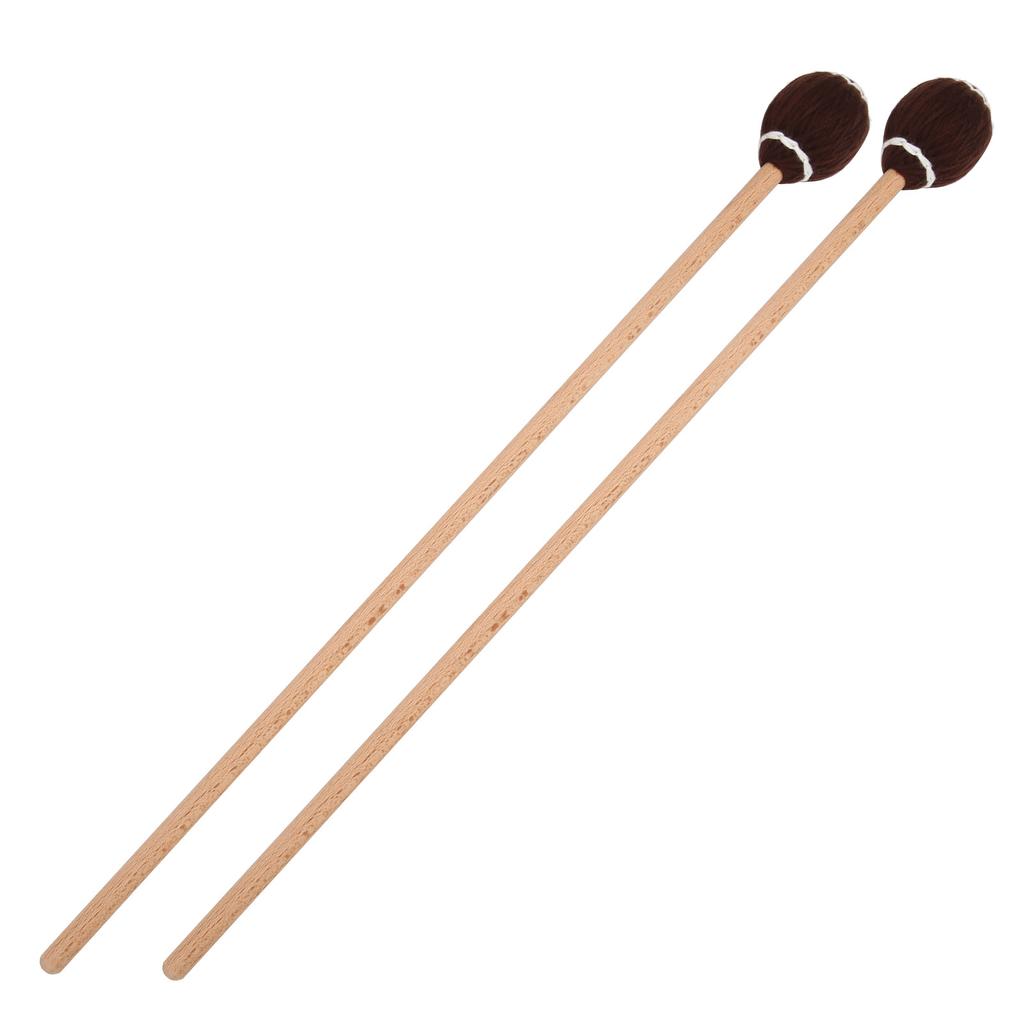 1 Pair Marimba Mallets Portable Maple Handle Wool Ball Sticks Percussion Playing AccessoriesBrown
