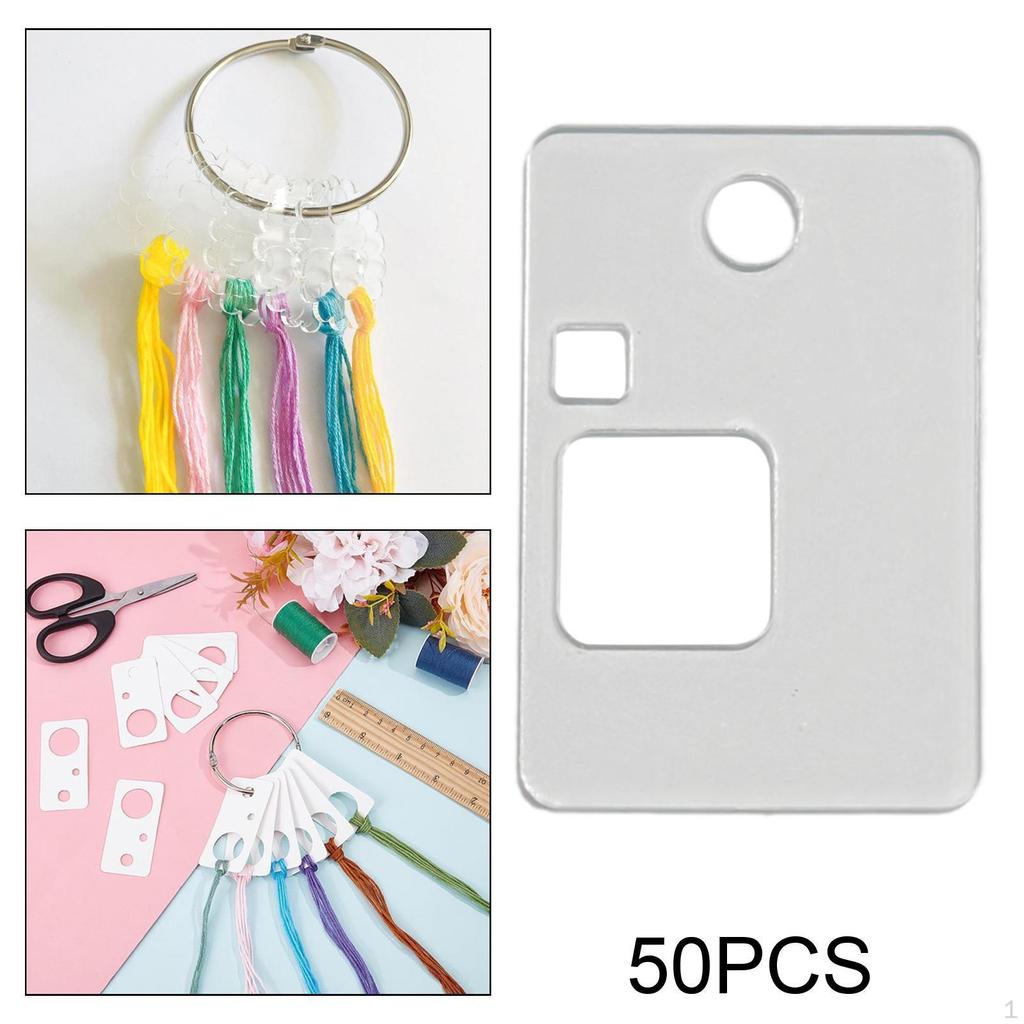 50 Pieces Embroidery Floss Thread Drops Acrylic Bobbins Transparent Lightweight Sewing