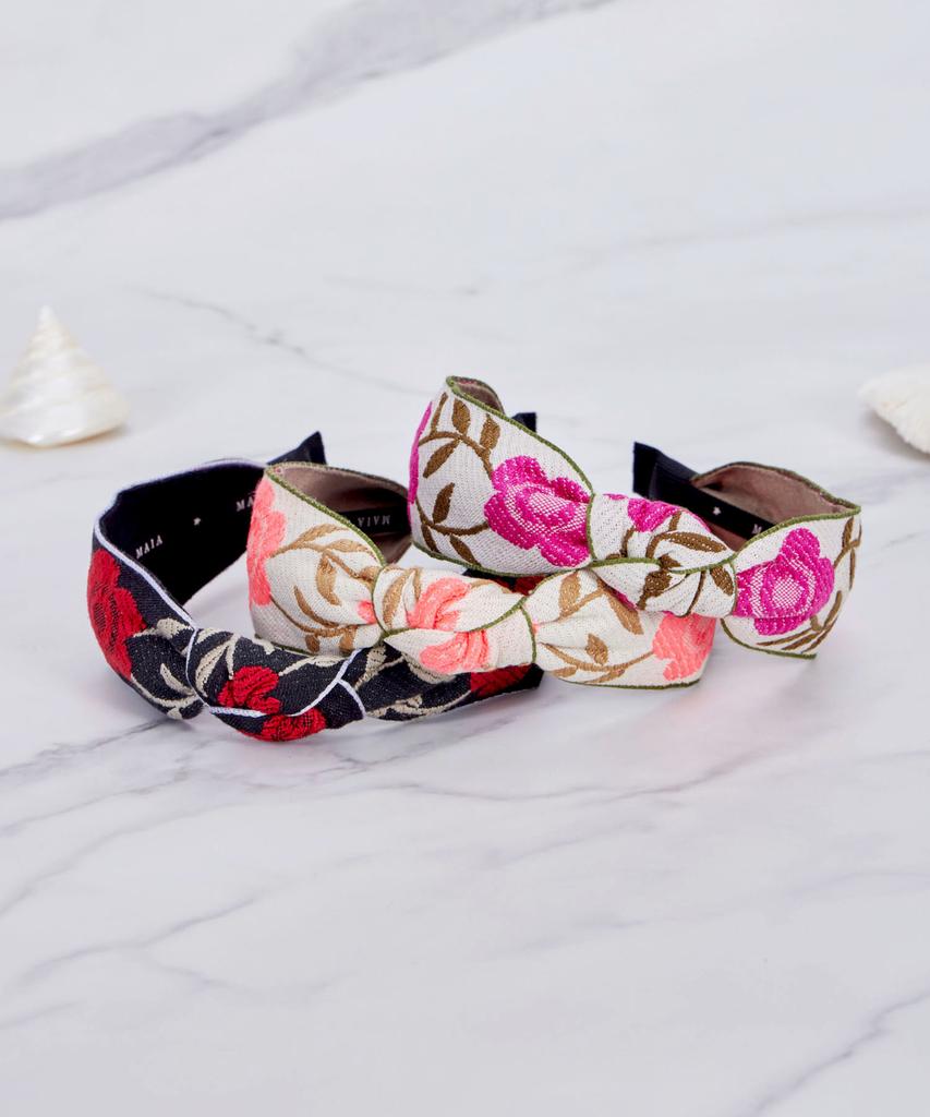 Maia Vine Rose Fluorescent Headband-Pink