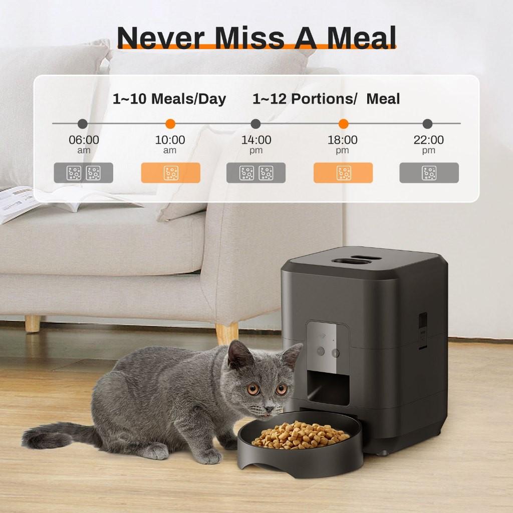 Stainless Steel Induction Pets Water Fountain Smart Pet Food Dispenser Tuya WIFI Rechargeable Automatic Feeder