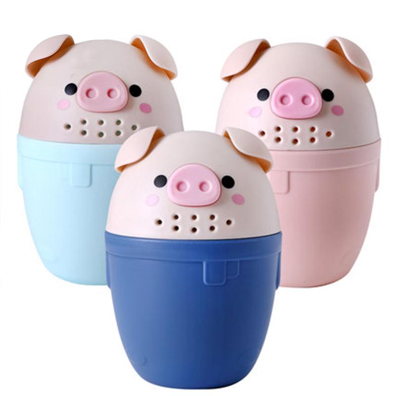 Kids Bath Tool Cartoon Pig Baby Bath Caps Cute Toddle Shampoo Cup Children Bathing Bailer Baby Shower Spoons Washing Hair Cup