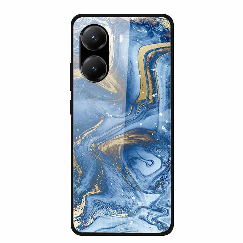 Tempered Glass Case For Poco X7 Pro Back Cover PC Hard Shockproof Cases for Xiaomi PocoX7 Pro Funda Marble Texture Fashion Coque