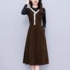 2026 Autumn/Winter Elegant Hepburn Style Slimming Patchwork Mid-Length Dress