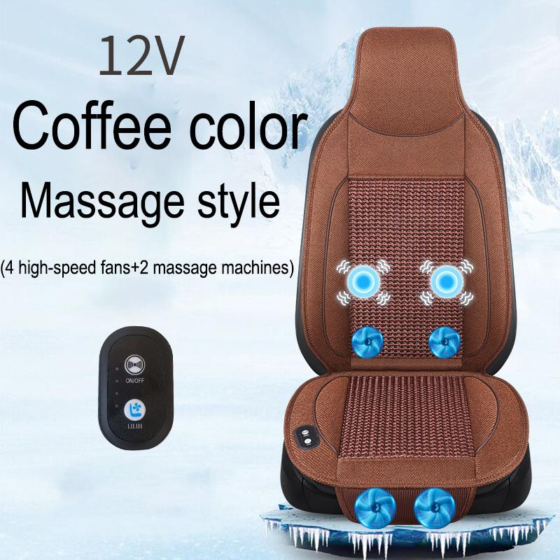 DC12/24V Air Conditioning Cooling Blow Air with Fan Massage Seat Pad Mat Cover Summer Cool Cushion Seat Ventilation Car Cushion