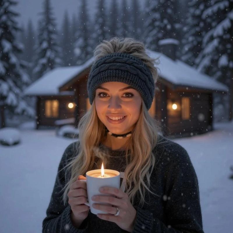 Womens Thermal Ribbed Thick Fleece Lined Winter Headband Wrap Ear Warmer