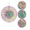 Vibrant Graffiti Art Mandala Wind Spinner Colorful Metal Garden Decor with Floral Patterns Kinetic Yard Art for All Seasons Indoor Outdoor