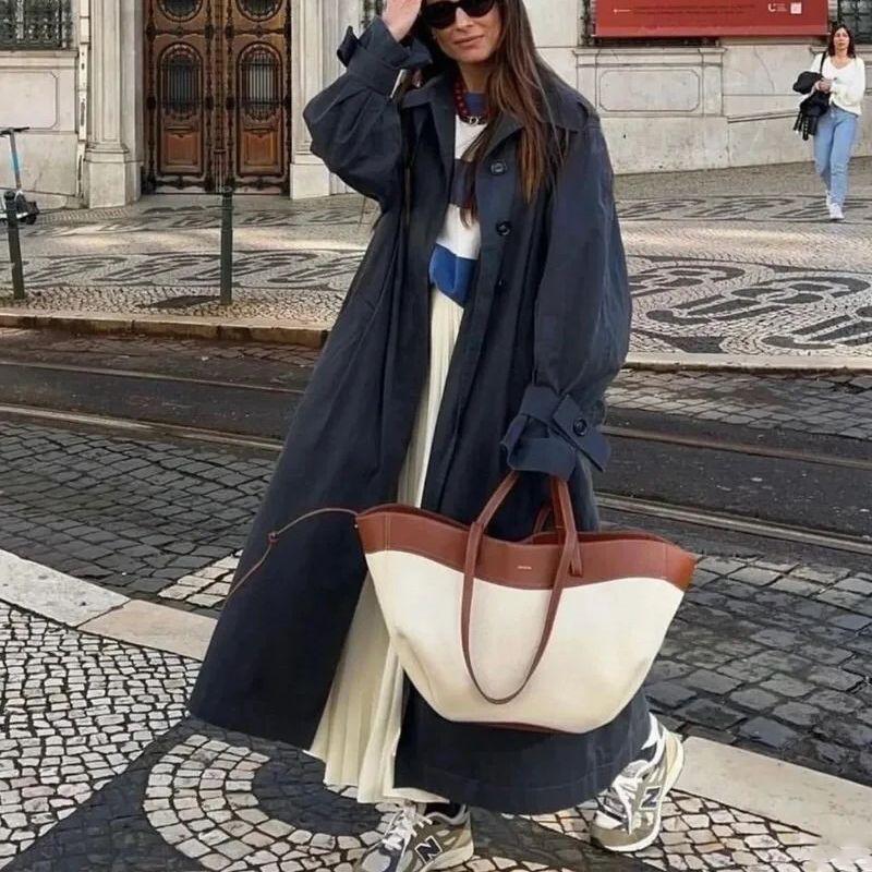 

French Niche Canvas Tote Bag Women 2025 New Large Capacity High-Grade Sensitive Shoulder Bag Underarm Handbag Cognac