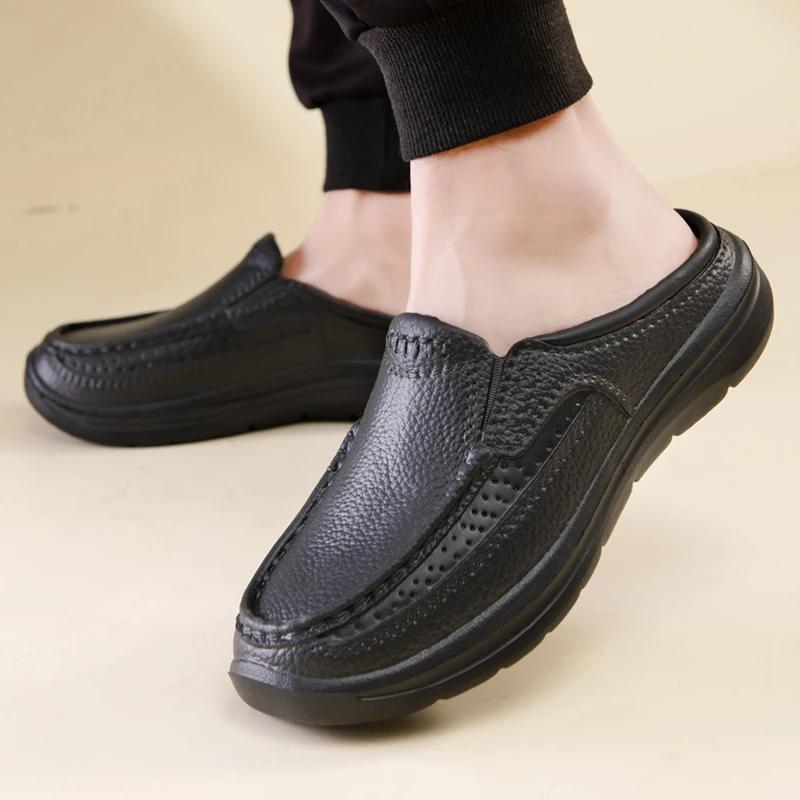 Men's Shoes New Breathable Waterproof Non Slip Oil Resistant Soft Soles Fashion Casual Chef Shoes Driving Shoes Tenis Masculino