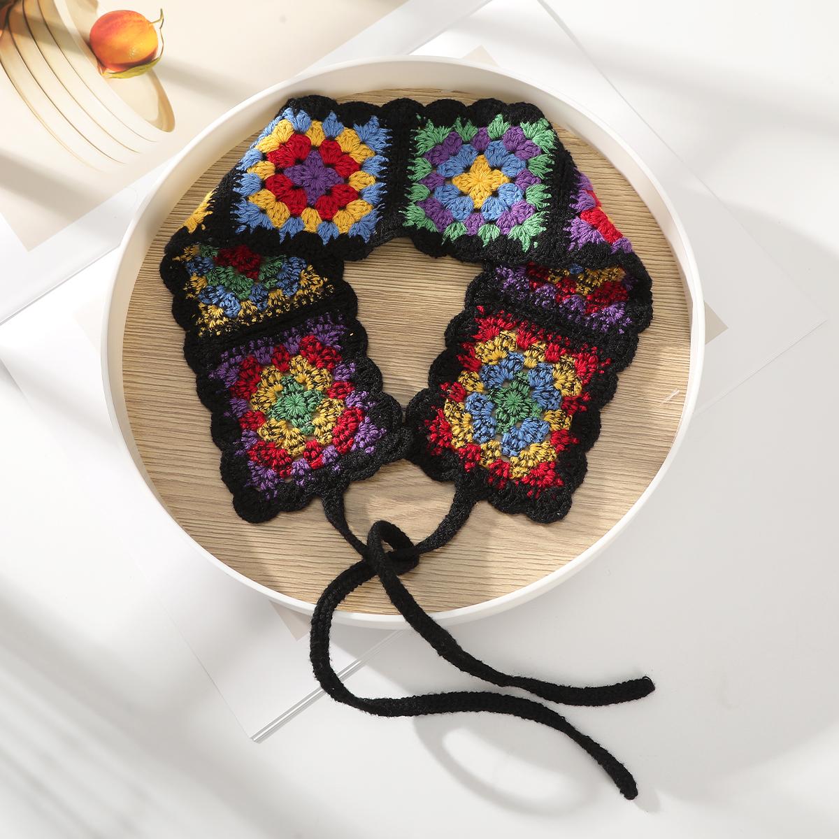 

Вязаная Повязка на голову в новом этническом стиле, ручной работы, широкая, связанная крючком, для женщин, милая, сладкая, декоративная, тюрбан, аксессуары для волос