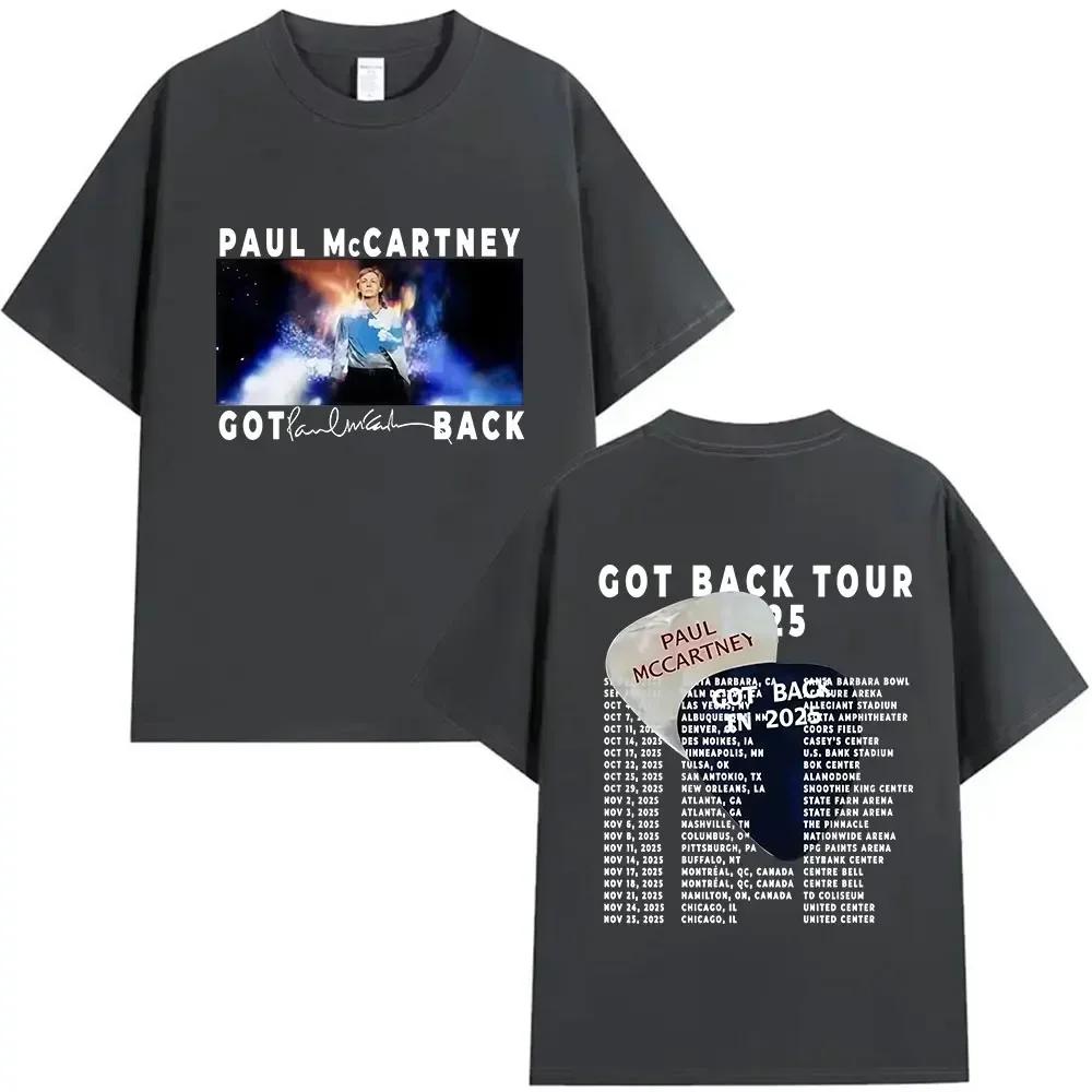 Paul Mccartney Got Back Tour 2025 New Graphic T Shirts Unisexs Wounisex Vintage Hip Hop Oversized Cotton Tshirt Fans Gift Streetwear
