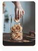 Barattolo da cucina giapponese: Cereali Integrali, Buccia di Mandarino Essiccata, Chicchi di Caffè - Contenitore in Vetro con Coperchio in Legno Massello, Grande Capacità, Varie Misure
