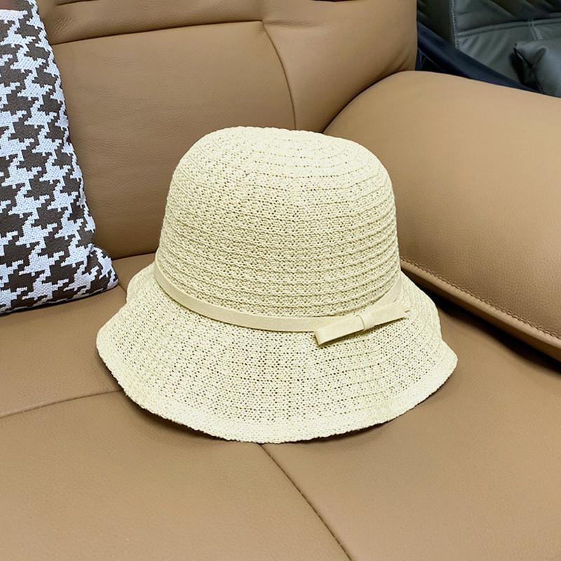 Fashionable Breathable Wave Edge Sun Hat With Bow Tie For Women Spring Summer Lightweight Sunscreen Bucket Hat