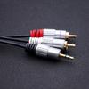 Qoltec Kabel 2x Cinch / Mini-Klinke 3,5 mm Stecker | 2m | Schwarz