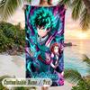 My Hero Academia Beach Towel, Personalized Custom Name Text, Quick Dry Large Absorbent Towel For Beach Pool