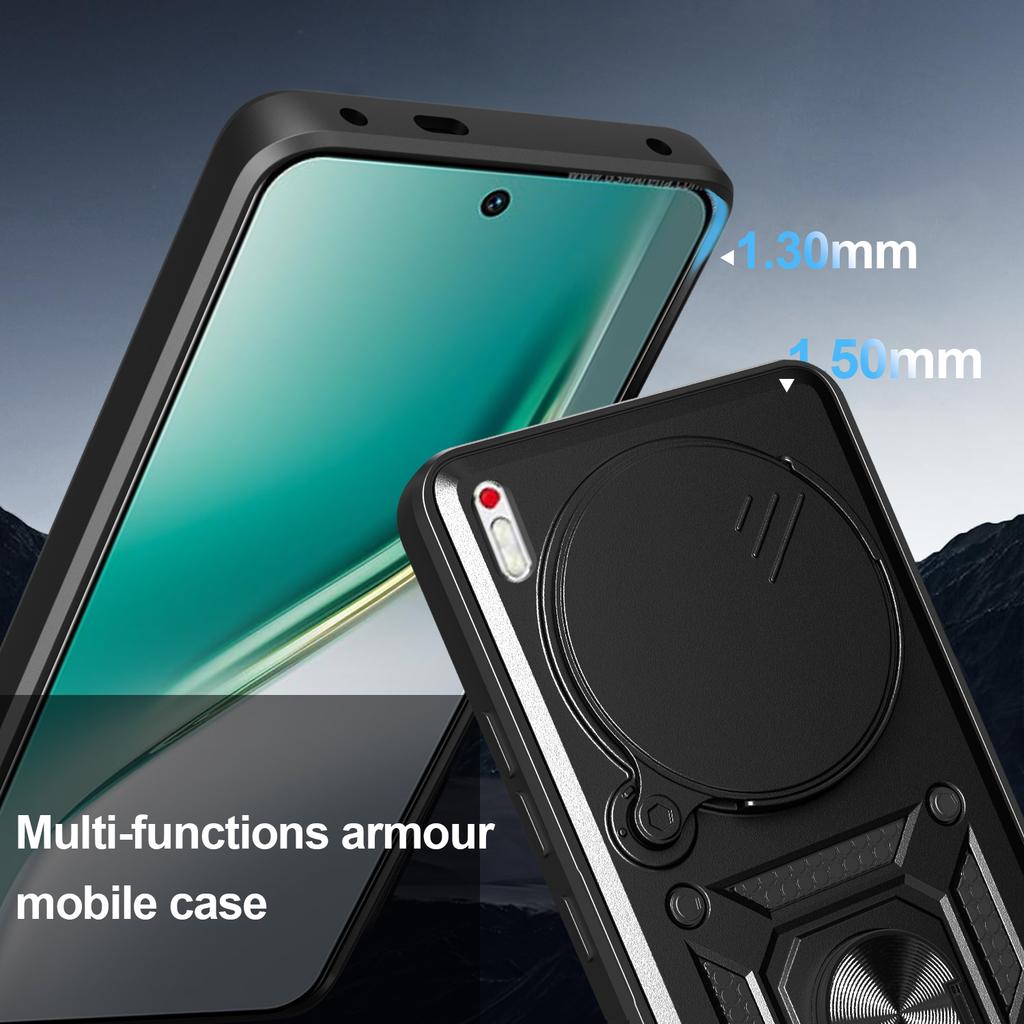 For TECNO Camon 40 Premier 5G Case with Slide Camera Lid PC+TPU Kickstand Phone Cover