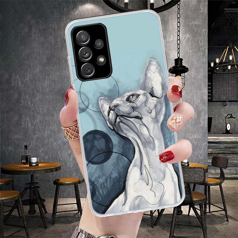 Lavaza Sphynx Sphinx Cat Phone Case For Samsung Galaxy A13 A14 A15 A16 A17 A53 A54 A55 A56 A57 A33 A34 A35 A36 A37 A23 A24 A25 A