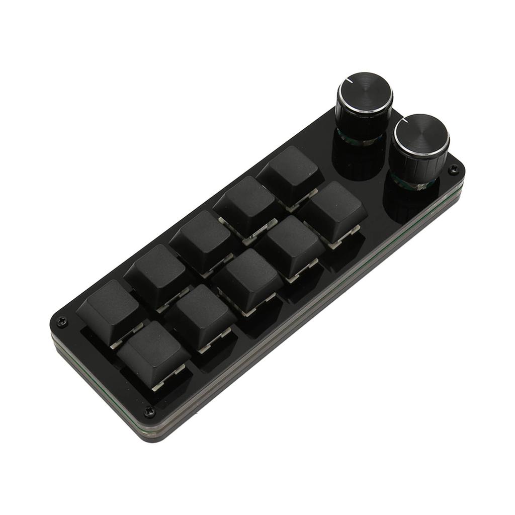 Programmable Keypad 10 Keys 2 Knobs Blue Switch Mechanical Hot Swappable Mini Keypad for Gaming Office Media