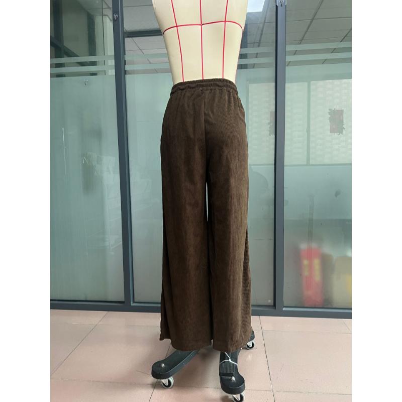 Neue Damen-Freizeithose im lässigen Stil, hohe Taille, weit geschnitten, mit Tunnelzug und fließendem Sitz für täglichen Komfort