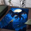 Multiple Sizes Moonlit Dragon Over Golden Hatchling Print Carpet for Living Room Bedroom Sofa Home Decor Non-slip Mat Gift